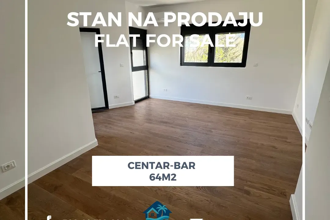 Sale, two bedroom apartment, 64m², Centar, Bar