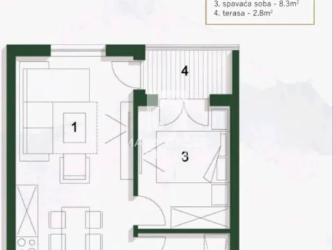 Prodaja, dvosoban stan, 37m², Centar, Čajetina - image 9