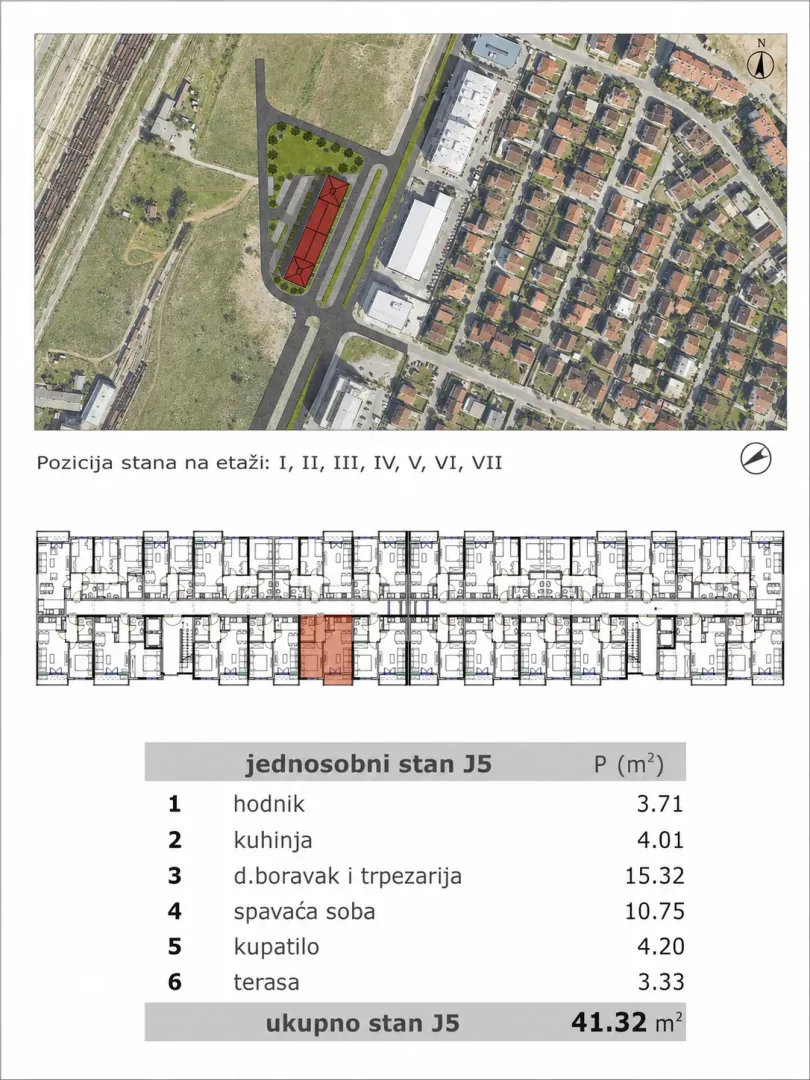 Prodaja, jednosoban stan, 41m², Stari Aerodrom, Podgorica