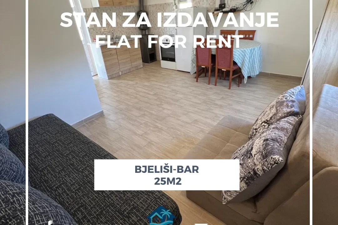 Rent, studio apartment, 25m², Bjeliši, Bar