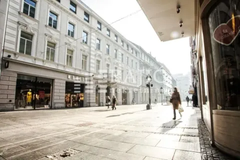 View of the building facade in a pedestrian zone with passersby. - image 6