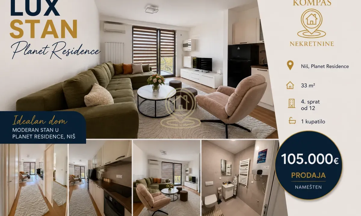 Sale, one bedroom apartment, 33m², Medijana, Niš