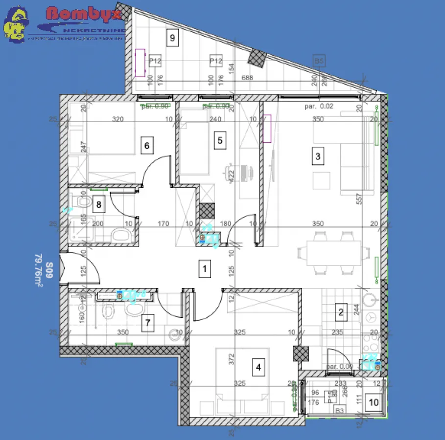Prodaja, četvorosoban stan, 80m², Salajka, Novi Sad Sve Podlokacije