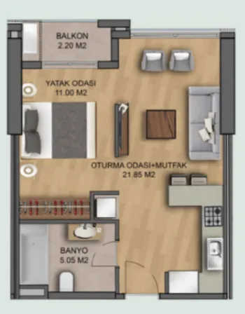 Sale, one bedroom apartment, 41m², Bar, Crna Gora