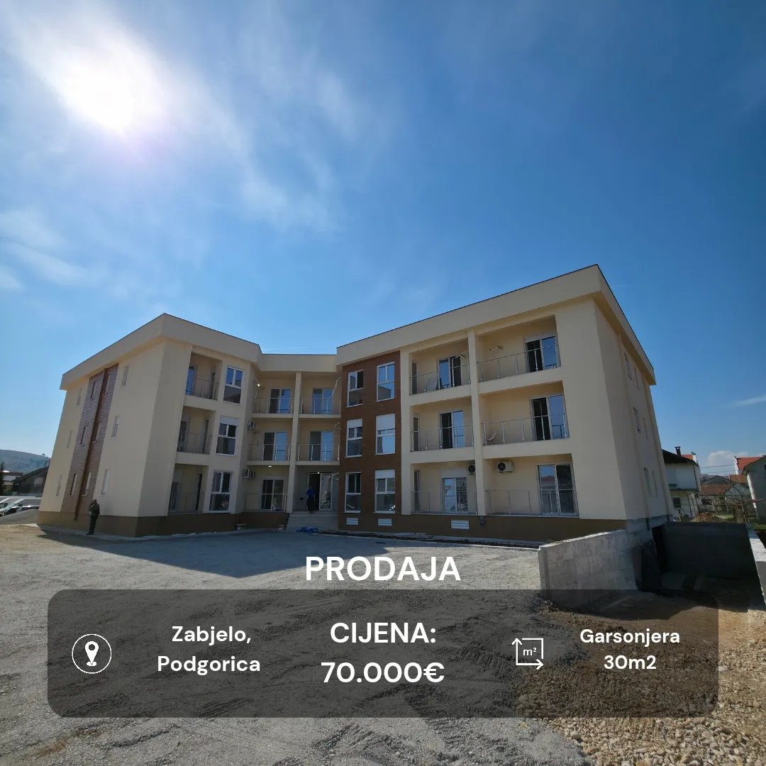 Sale, studio apartment, 30m², Zabjelo, Podgorica