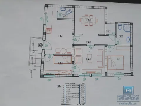 Sale, three bedroom apartment, 62m², Centar, Ćuprija - image 2