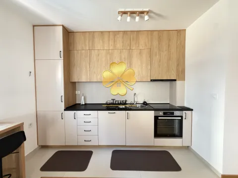 Modern kitchen with wooden cabinetry and built-in appliances. - image 5