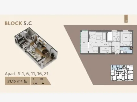 Sale, two bedroom apartment, 51m², Seljanovo, Tivat - image 8