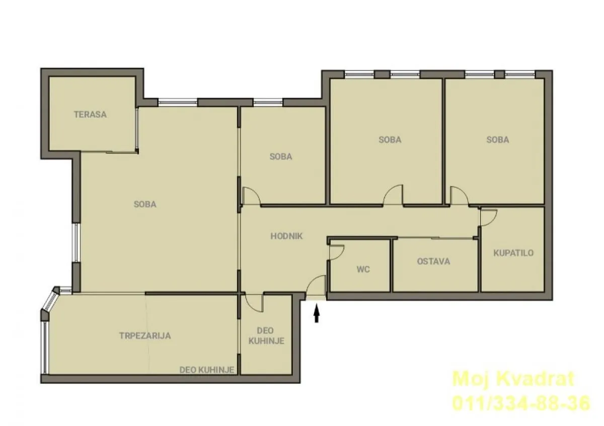 Sale, four bedroom apartment, 102m², Savski Venac, Beograd