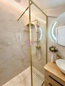 Modernly equipped bathroom with a walk-in shower and washbasin. - image 26