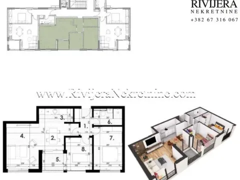 Sale, two bedroom apartment, 64m², Kava, Tivat - image 4
