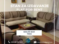 Izdavanje, stan, 75m², Bjeliši, Bar