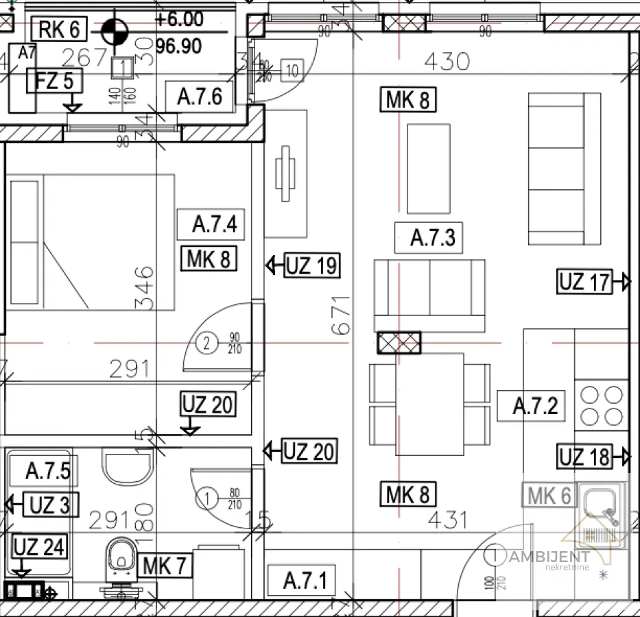 Prodaja, dvosoban stan, 47m², Novi Banovci, Stara Pazova