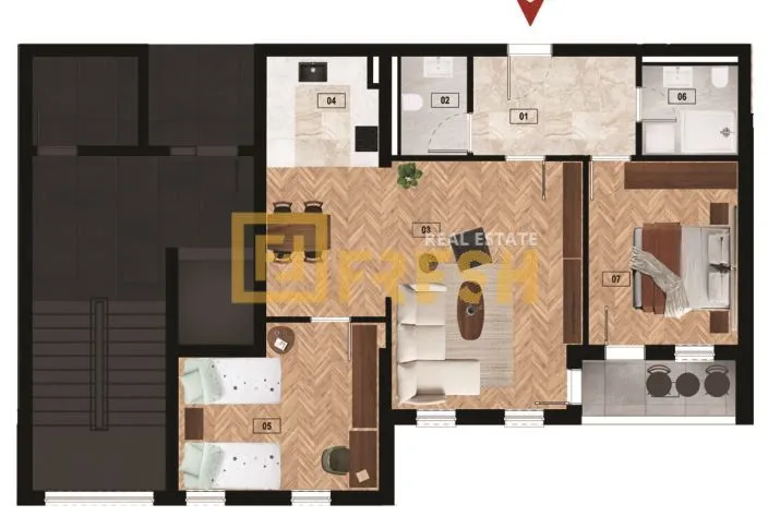 Prodaja, dvosoban stan, 82m², Zabjelo, Podgorica