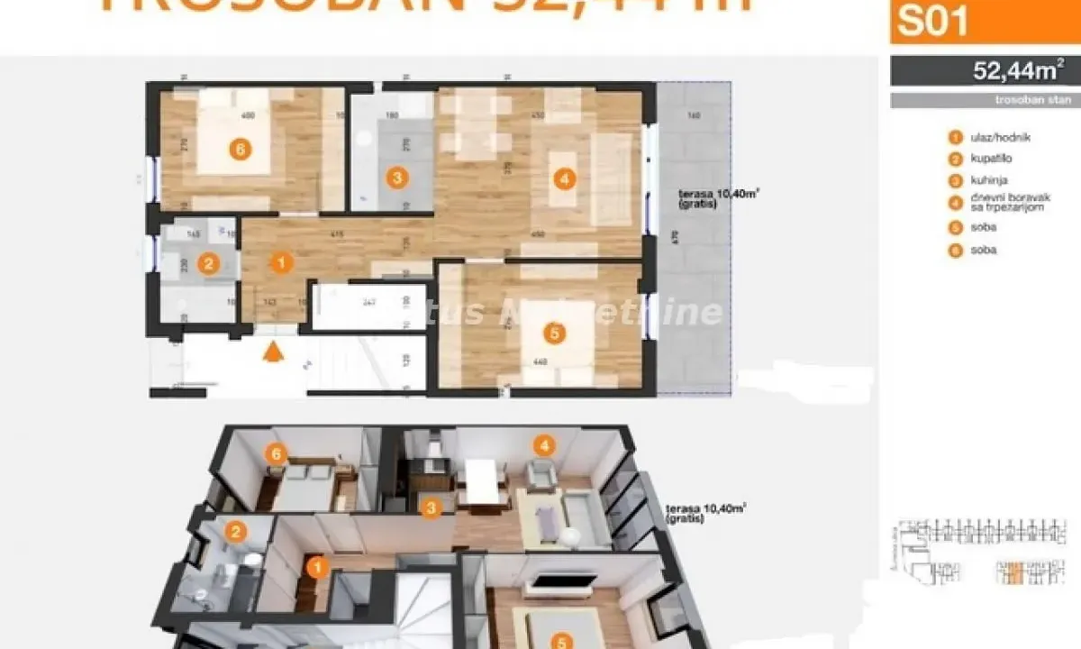 Prodaja, trosoban stan, 52m², Telep, Novi Sad Sve Podlokacije