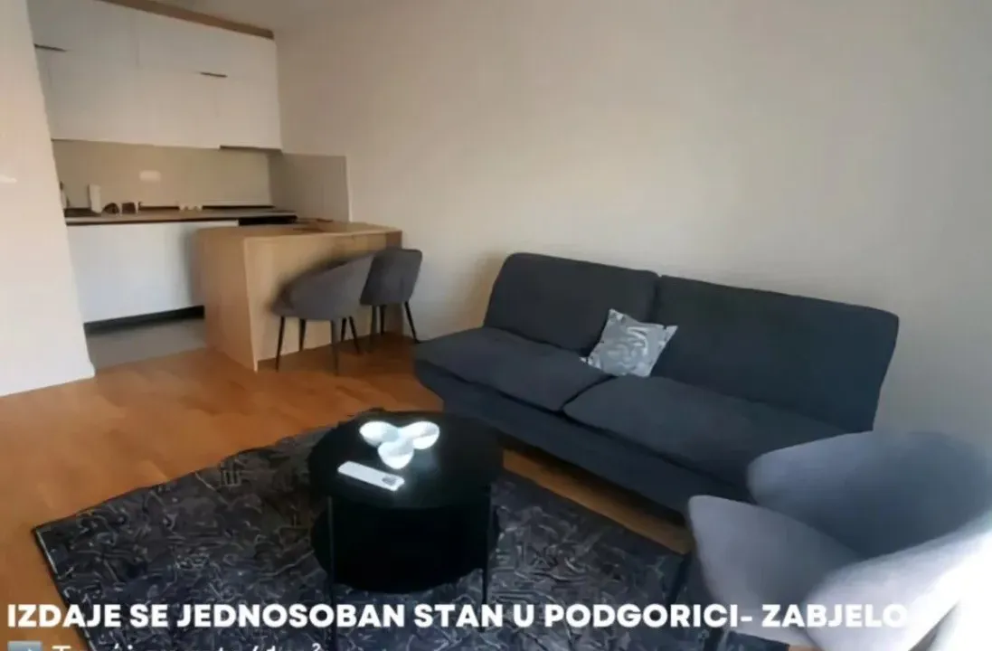 Izdavanje, jednosoban stan, 44m², Zabjelo, Podgorica