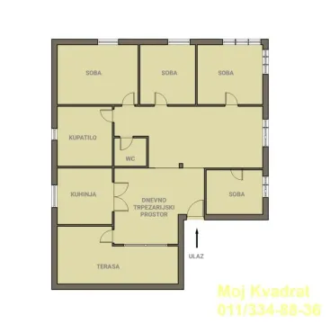 Dvodimenzionalni plan stana sa rasporedom prostorija. - image 20