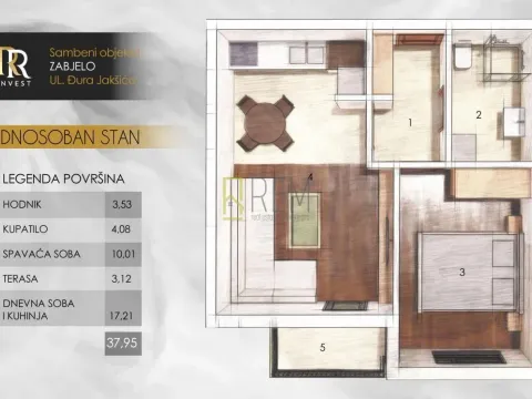 Prodaja, jednosoban stan, 35m², Zabjelo, Podgorica - image 4