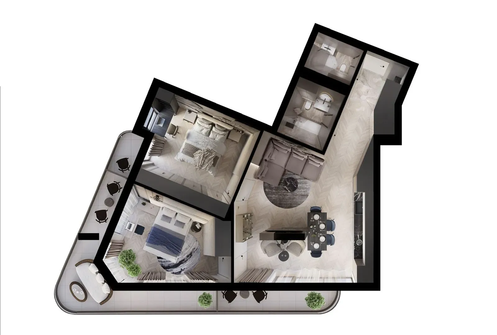 Prodaja, dvosoban stan, 76m², Bjeliši, Bar