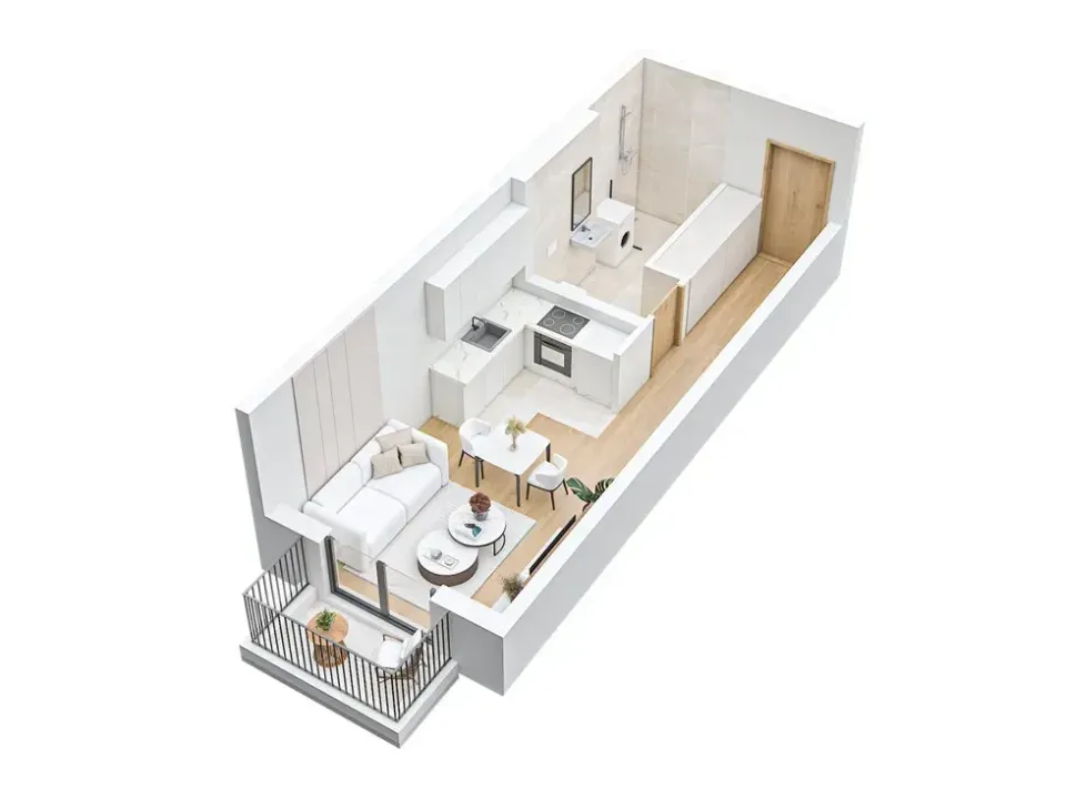 Sale, studio apartment, 29m², Stari Aerodrom, Podgorica
