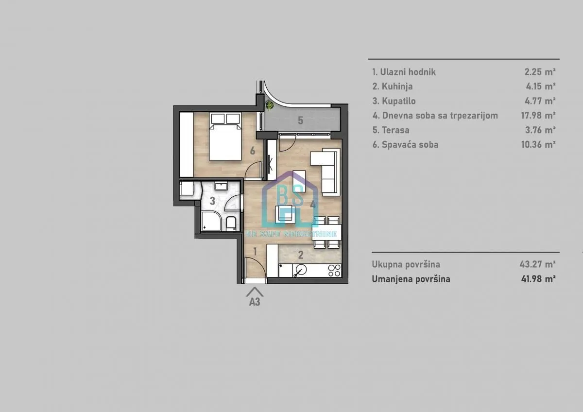 Prodaja, jednosoban stan, 42m², Socijalno, Novi Sad Sve Podlokacije