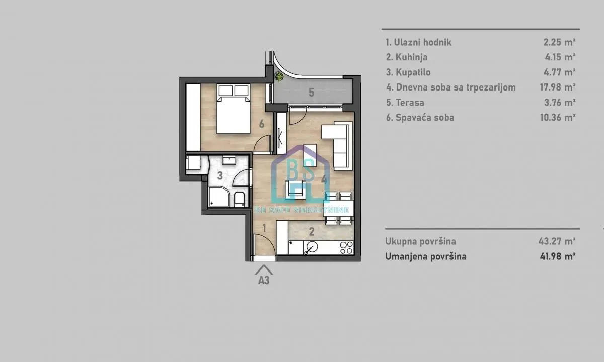 Prodaja, jednosoban stan, 42m², Socijalno, Novi Sad Sve Podlokacije