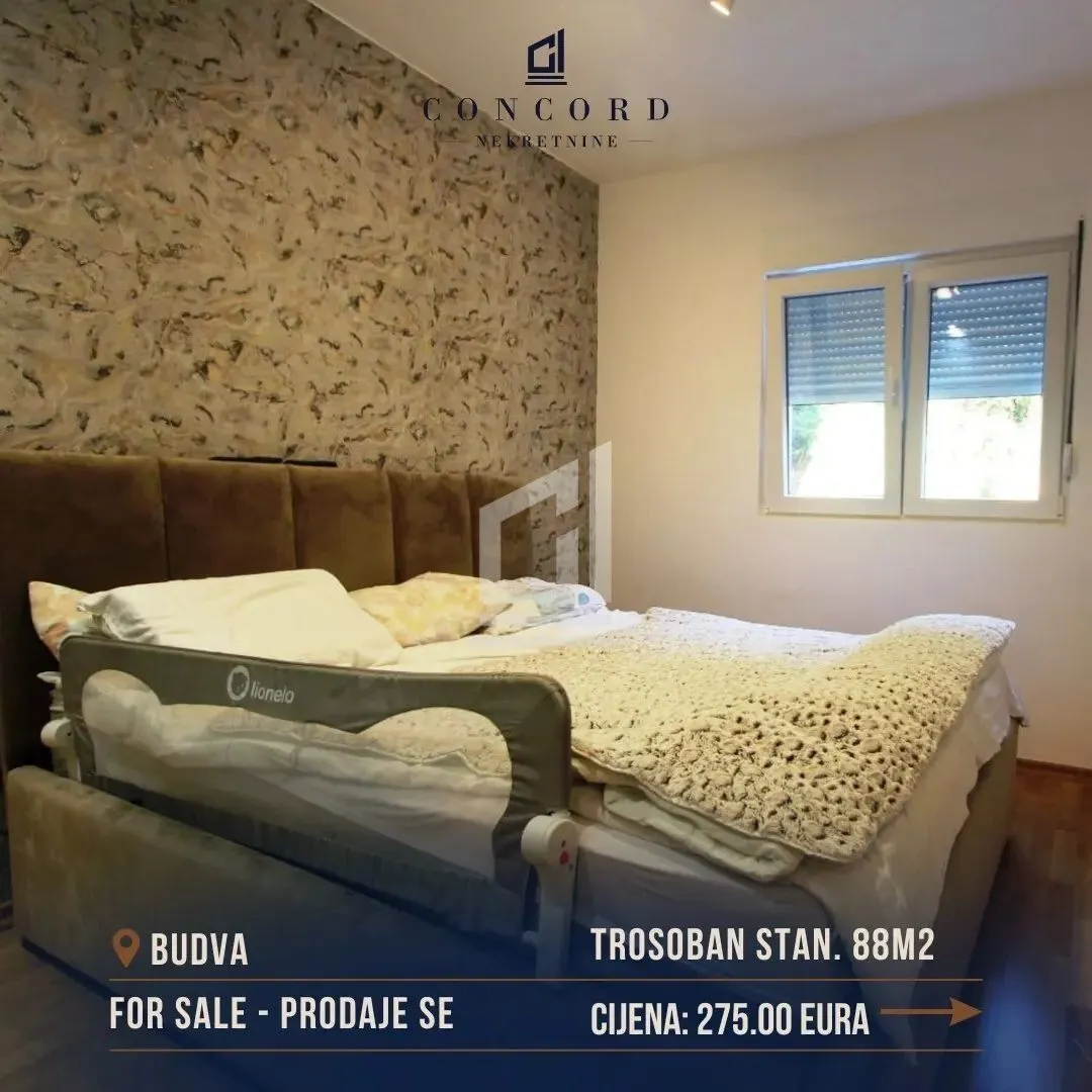 Prodaja, trosoban stan, 88m², Budva, Crna Gora