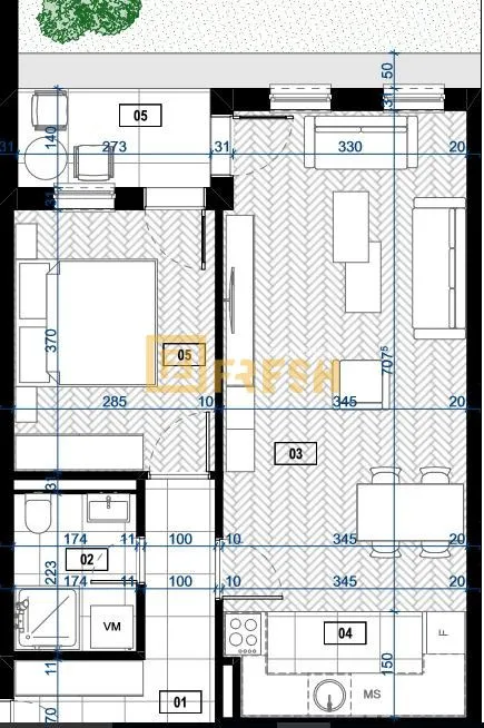 Prodaja, jednosoban stan, 54m², Zabjelo, Podgorica