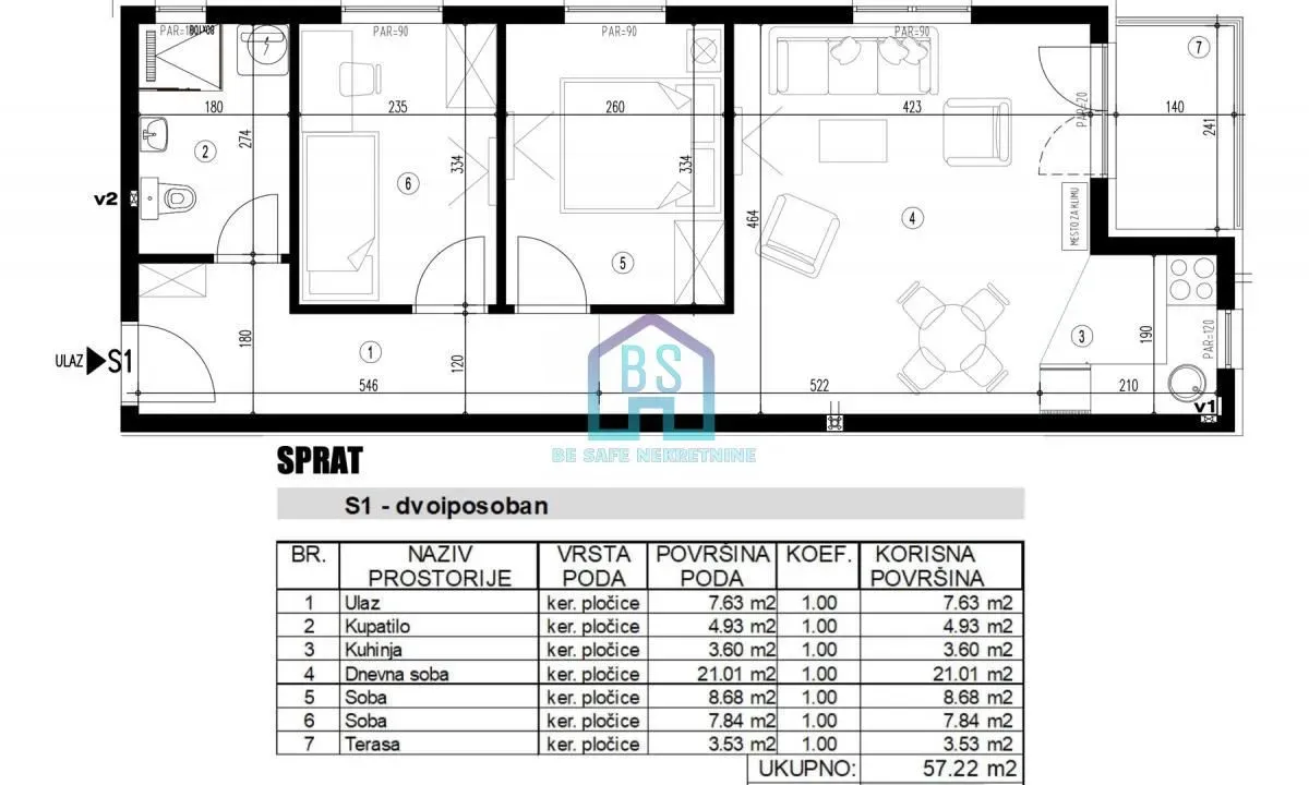 Prodaja, dvosoban stan, 56m², Adice, Novi Sad Sve Podlokacije