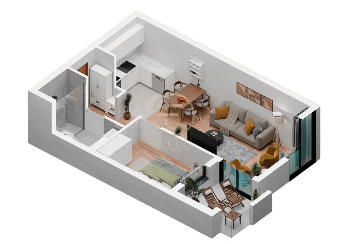 Sale, two bedroom apartment, 46m², Podbara, Novi Sad Sve Podlokacije