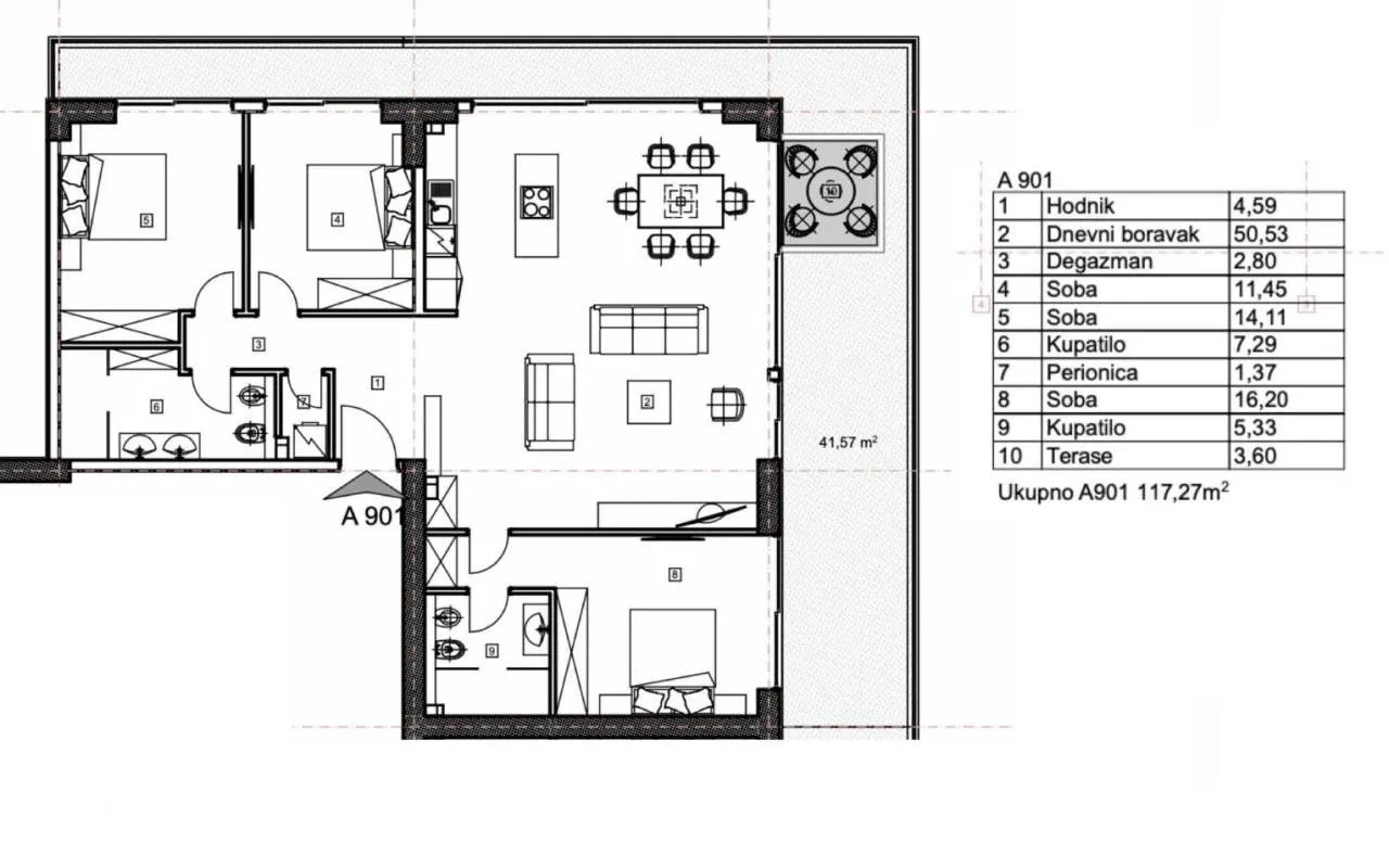 Sale, three bedroom apartment, 158m², Budva, Crna Gora