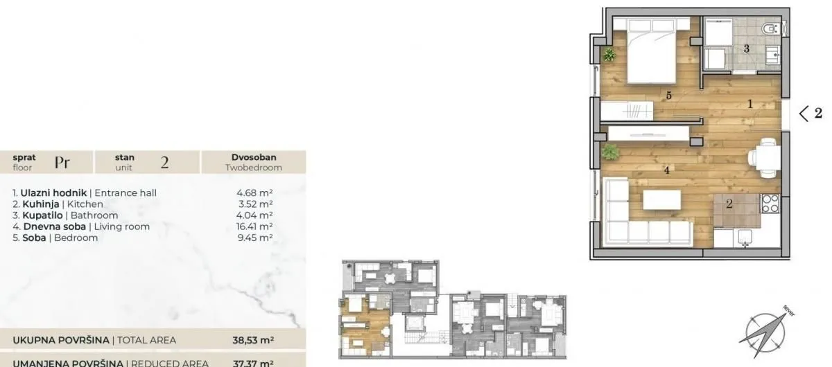 Prodaja, dvosoban stan, 44m², Telep, Novi Sad Sve Podlokacije