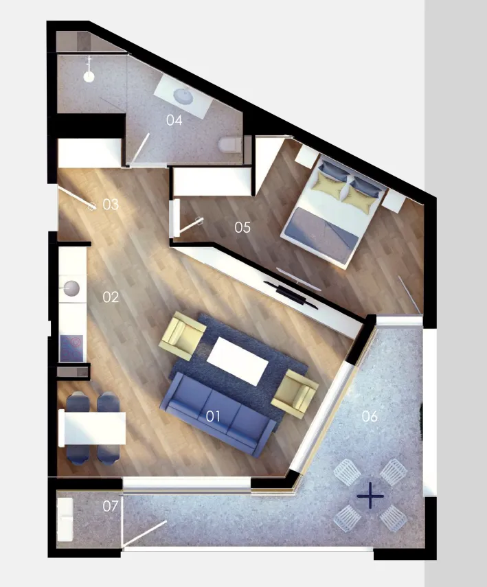Prodaja, jednosoban stan, 69m², Bečići, Budva