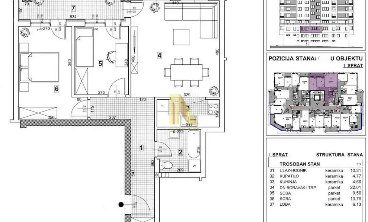 Prodaja, trosoban stan, 69m², Telep, Novi Sad Sve Podlokacije