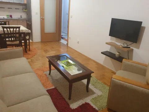Dnevna soba sa garniturom za sjedenje, klub stolom i televizorom. - image 11