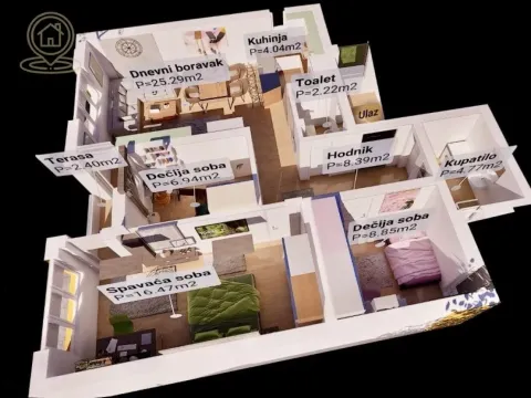 Sale, four bedroom apartment, 78m², Palilula, Niš - image 9