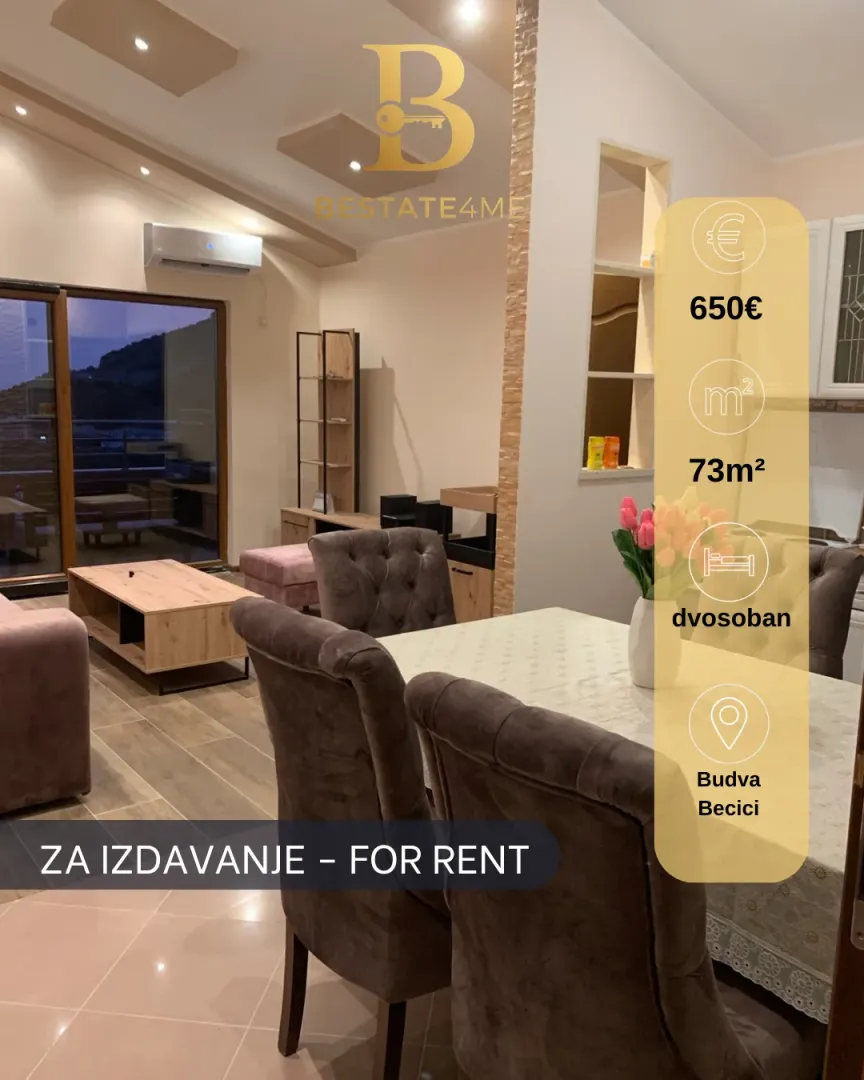 Rent, two bedroom apartment, 73m², Bečići, Budva
