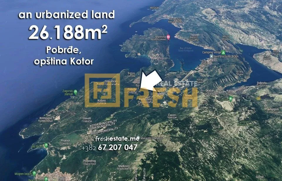 Prodaja, plac, 26188m², Kotor, Crna Gora