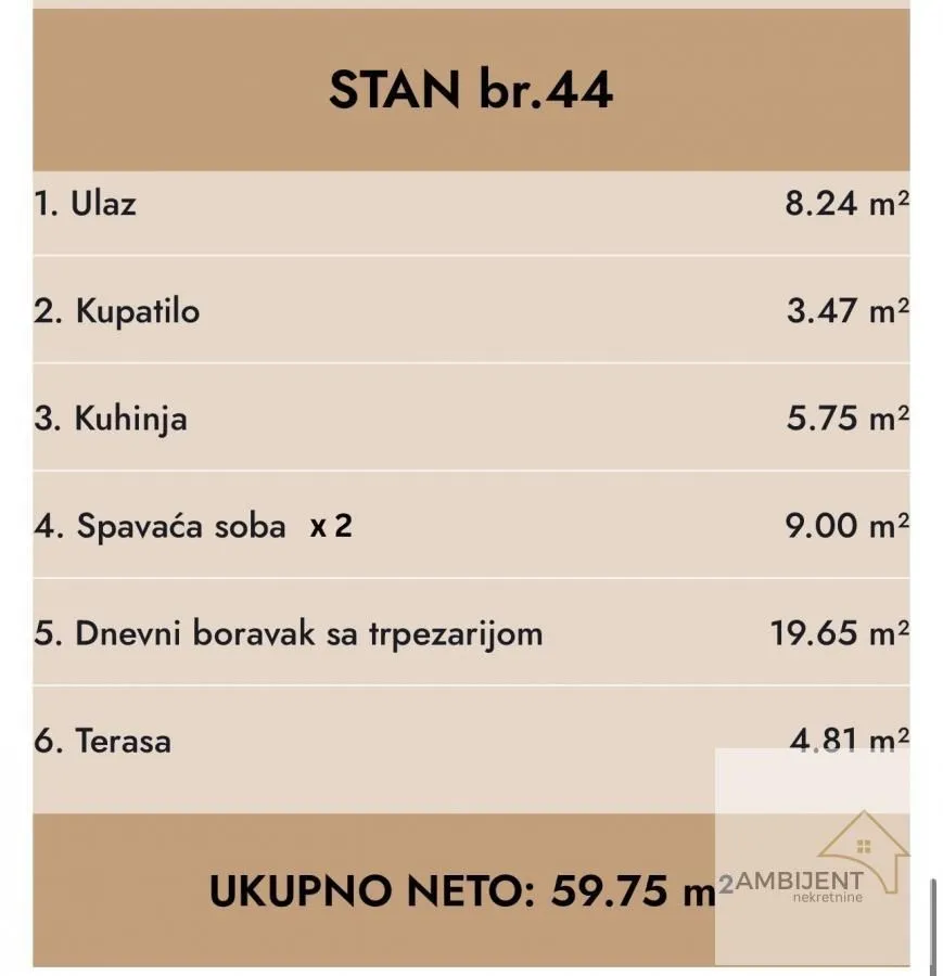 Prodaja, dvosoban stan, 59m², Nova Pazova, Stara Pazova