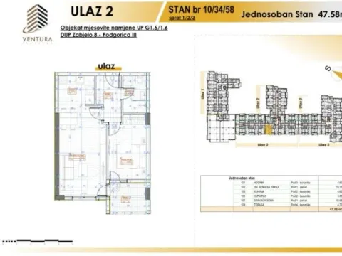 Sale, one bedroom apartment, 47m², Zabjelo, Podgorica - image 1