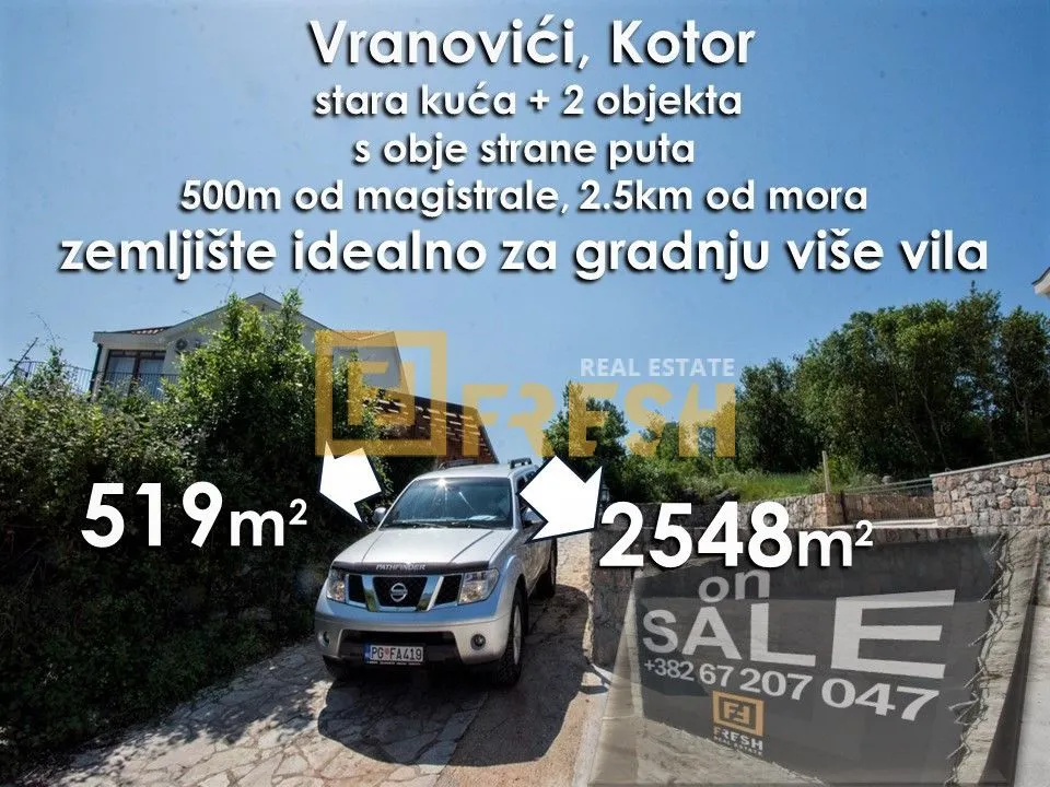 Prodaja, plac, 2548m², Kotor, Crna Gora