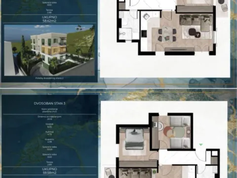 Prodaja, dvosoban stan, 60m², Kava, Tivat - image 7