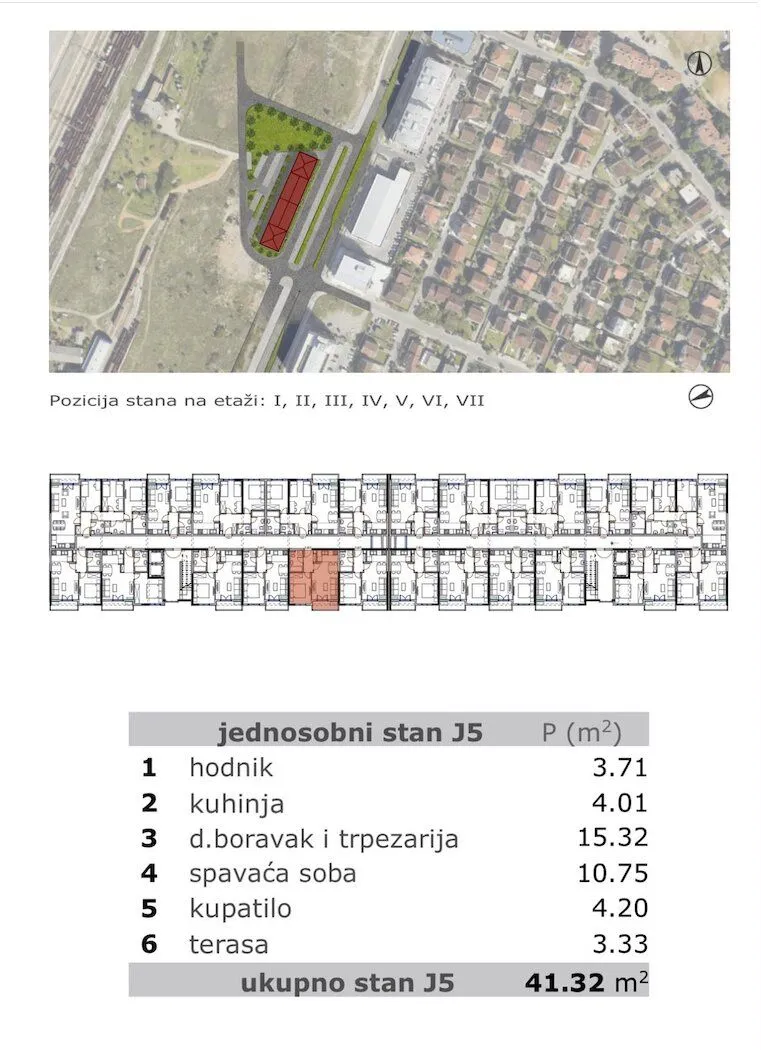 Prodaja, jednosoban stan, 42m², Stari Aerodrom, Podgorica