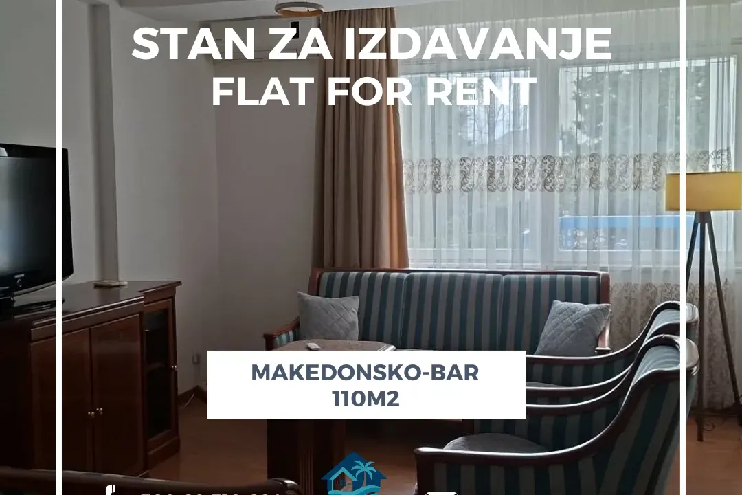 Rent, three bedroom apartment, 110m², Makedonsko naselje, Bar