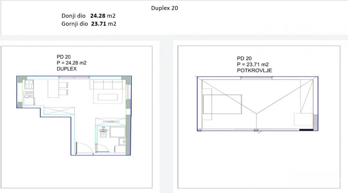 Prodaja, jednosoban stan, 48m², Centar, Tivat