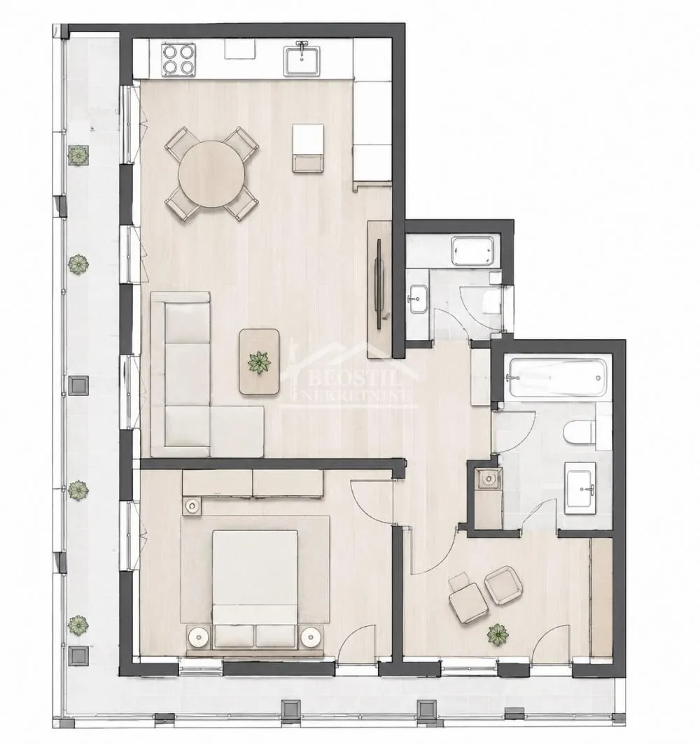 Sale, three bedroom apartment, 73m², Ledine, Beograd