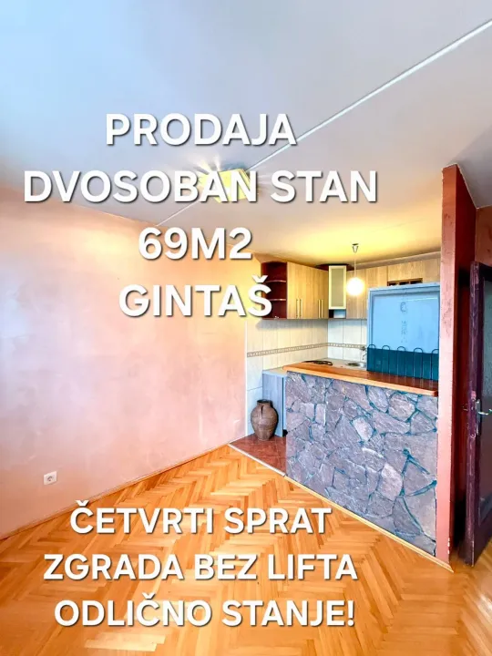 Sale, two bedroom apartment, 69m², Gintaš, Podgorica