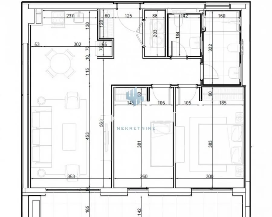 Rent, three bedroom apartment, 82m², Čukarica, Beograd