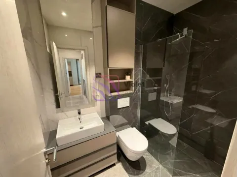 Moderne kupatilo sa tuš kabinom, umivaonikom i ugradnom wc šoljom. - image 6