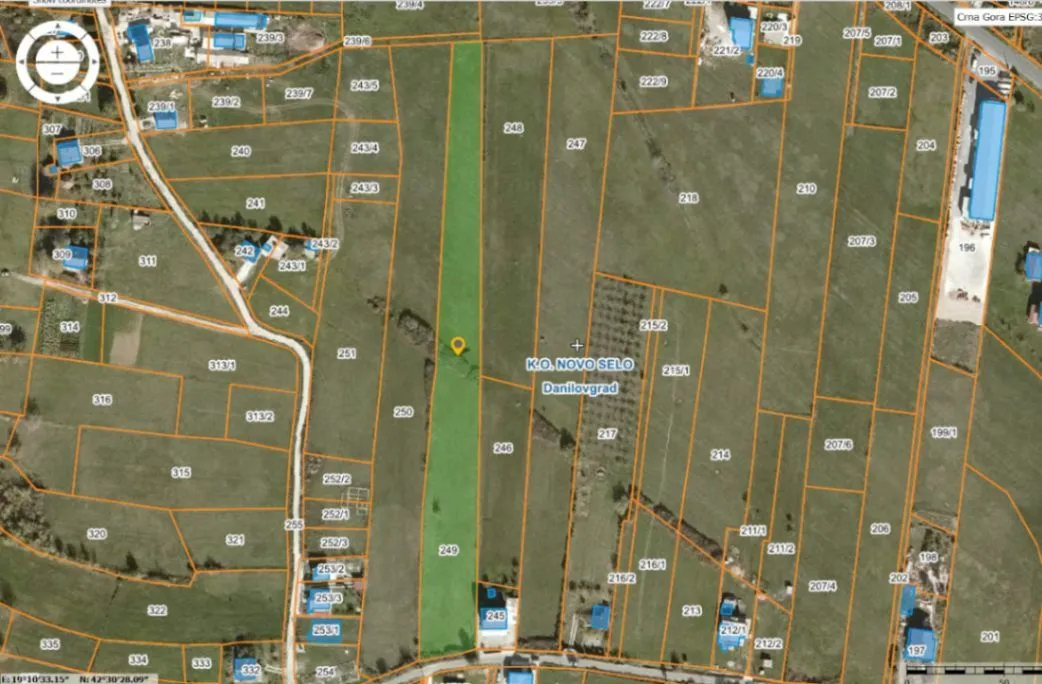 Sale, land lot, 7430m², Novo Selo, Danilovgrad